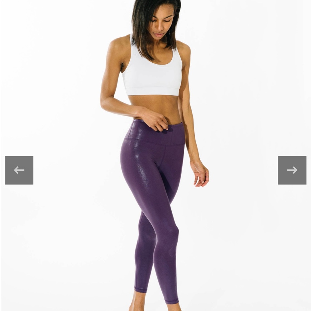 Zyia 7/8 Metallic Plum Leggings